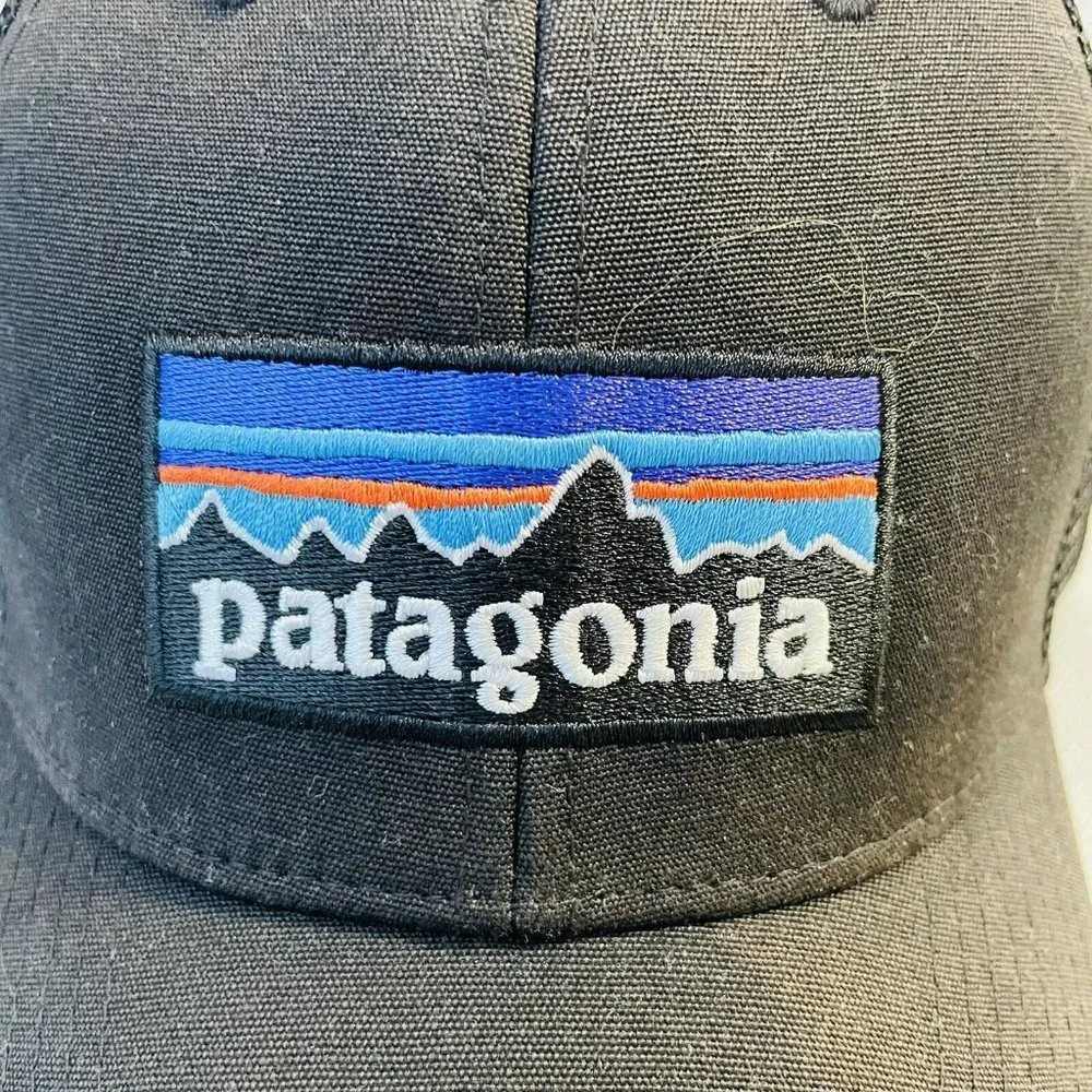 Patagonia Spellout Logo Trucker Hat Cap Snapback Black